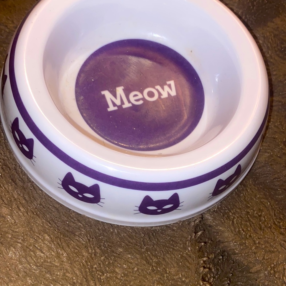 Cat bowl, small size, purple/white